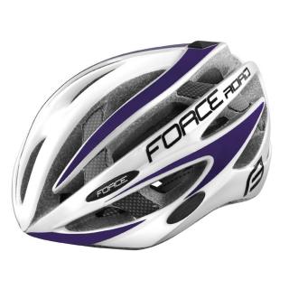 Casca ciclism FORCE Road alb violet, marime L (58-62 cm)
