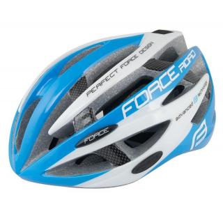Casca ciclism FORCE Road albastru alb, marime L (58-62 cm)