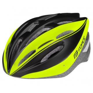 Casca ciclism FORCE Terry, negru galben fluo, marime L (58-62 cm)