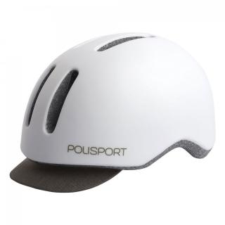 Casca ciclism urbana POPLISPORT Commuter, alb gri, marime M (54-58 cm)