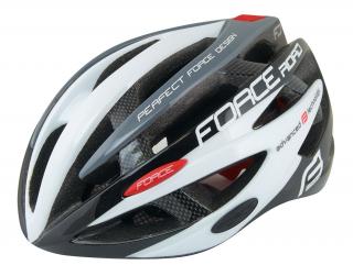 Casca FORCE ROAD junior, negru-alb-gri, XS - S