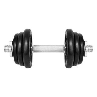 Gantera 12 kg LIFEFIT, set 6 discuri, negru argintiu