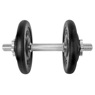 Gantera 14 kg LIFEFIT, set 4 discuri, negru argintiu