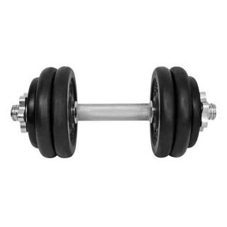 Gantera 14 kg LIFEFIT, set 6 discuri, negru argintiu