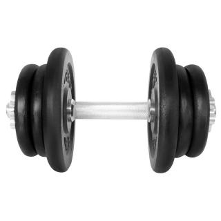 Gantera 22 kg LIFEFIT, set 6 discuri, negru argintiu