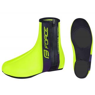 Huse pantofi neopren FORCE Basic, galben fluo negru, marime XXL (46-48)