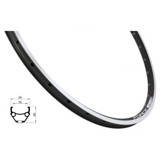 Janta 26   FORCE Classic, aluminiu dubla 36H (559x19), profil frane V-Brake, negru