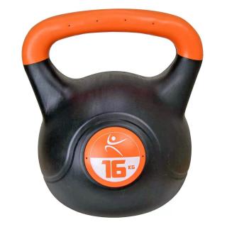 Kettlebell vinyl LIFEFIT 16 kg, negru portocaliu