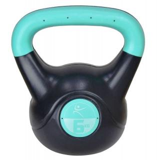 Kettlebell vinyl LIFEFIT 6 kg, negru turcoaz