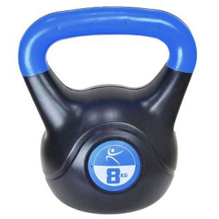 Kettlebell vinyl LIFEFIT 8 kg, negru albastru