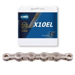 Lant KMC X10EL, 128 zale, za rapida, compatibil 10 viteze, argintiu