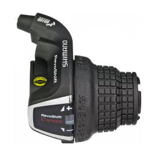 Maneta schimbator dreapta spate SHIMANO Tourney SL-RS35-6R, revoshift, 6 viteze, negru
