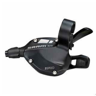 Maneta schimbator stanga fata SRAM X5 Trigger, 3 viteze, negru
