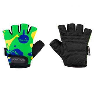 Manusi ciclism copii FORCE Planets verde galben, marime XL