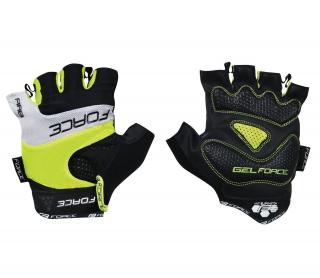 Manusi ciclism FORCE Rab gel galben fluo negru, marime M