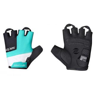 Manusi ciclism FORCE Sector Lady gel negru turcoaz, marime XL