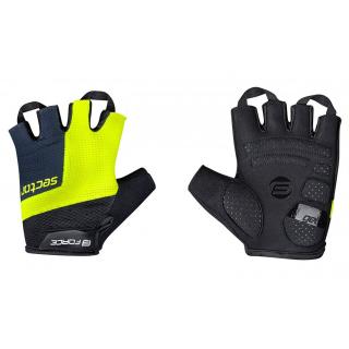 Manusi FORCE Sector gel negru fluo, marime S