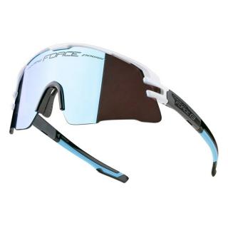 Ochelari ciclism FORCE Ambient, alb gri negru, lentila albastra