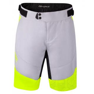 Pantaloni scurti Force Storm pana la talie cu bazon, gri fluo S