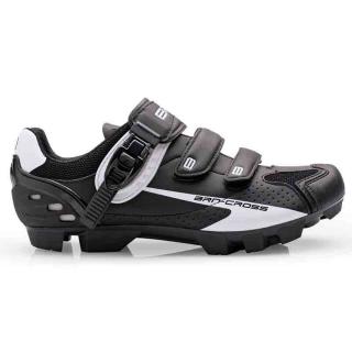 Pantofi ciclism BRN Cross MTB, negru alb, marime 41