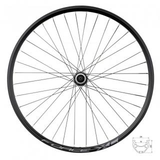 Roata spate 26  x36H FORCE XC Disc (559x19), aluminiu dubla, profil frane disc, neagra