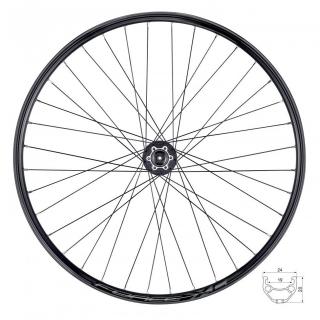 Roata spate 27.5   FORCE Basic XC, aluminiu dubla, profil frana disc, 36H, 584x19, negru