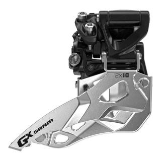 Schimbator fata SRAM GX, tragere jos, 2x10 viteze, argintiu