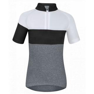 Tricou ciclism copii FORCE Kid View, gri alb negru, marime M (140-153 cm)