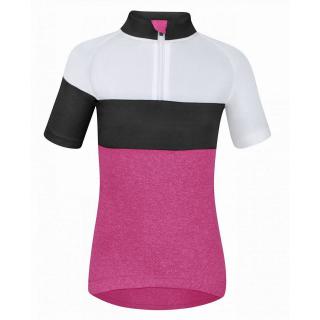 Tricou ciclism copii FORCE Kid View, roz alb negru, marime M (140-153 cm)