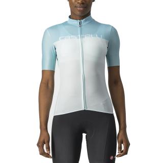 Tricou ciclism dama maneca scurta CASTELLI Velocissima, alb bleu, marime L