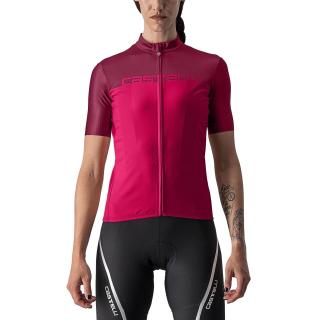 Tricou ciclism dama maneca scurta CASTELLI Velocissima, rosu visiniu, marime XS