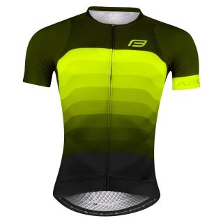 Tricou ciclism FORCE F Ascent, verde  galben fluo, marime L