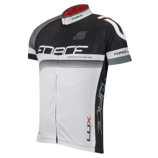 Tricou ciclism FORCE Lux, maneca scurta, negru alb, marime XS