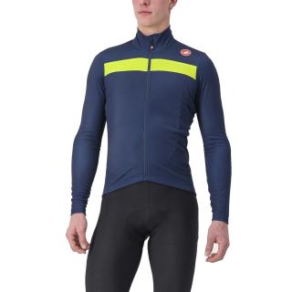 Tricou ciclism maneca lunga CASTELLI Puro 3 FZ, BelgianBlue YellowFluoReflex, marime L