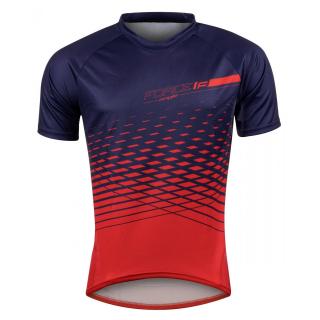 Tricou ciclism maneca scurta FORCE MTB Angle, albastru rosu, marime L