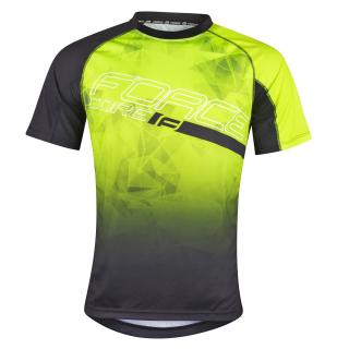 Tricou ciclism maneca scurta FORCE MTB Core, galben fluo negru, marime XS
