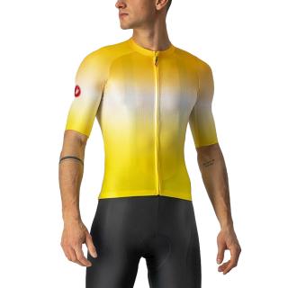 Tricou cu maneca scurta CASTELLI Aero Race 6.0, galben alb, marime XXL