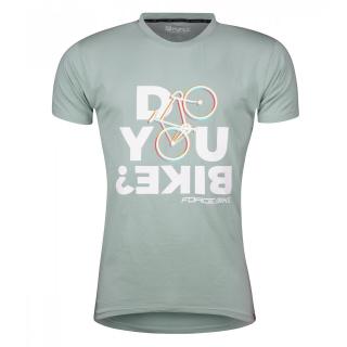 Tricou maneca scurta FORCE Bike, gri verde, marime XS
