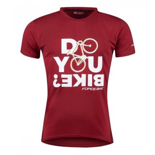 Tricou maneca scurta FORCE Bike, rosu, marime XXL
