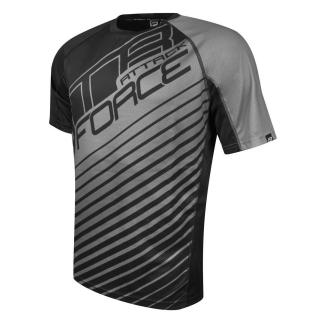 Tricou maneca scurta FORCE MTB Attack, negru gri, marime XS