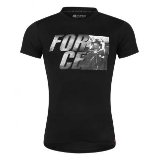 Tricou maneci scurte FORCE Spirit, negru, marime XL