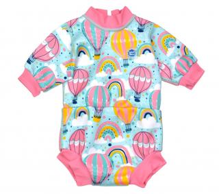 Costum neopren scutec bebelusi - Happy Nappy,      Sus Departe Roz