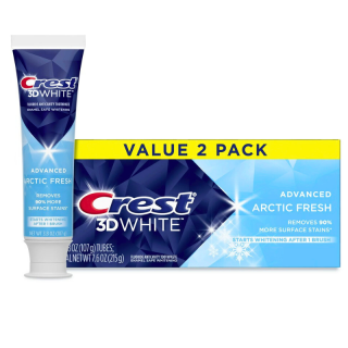 2x Pasta de dinti Crest 3DWhite Arctic Fresh, ADVANCED, 93g, cu fluor, fara gluten