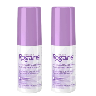 2x Solutie Rogaine 60ml, Minoxidil 2%, pentru femei, impotriva caderii parului, tratament 2 luni