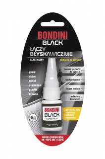 Bondini black - Adeziv cianoacrilat pentru cauciuc, elastic, negru, 6g