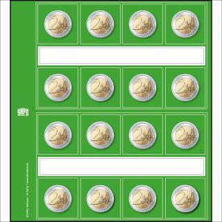 5 foi de carton verde pentru albumul de monede Designo-2 Euro