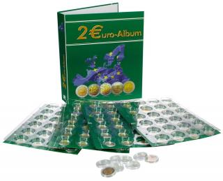 Album pentru monede de 2 Euro, Twin TopSet, cu 4 pagini blister pentru anii 2019-2020