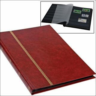 Clasor pentru timbre, format de carte 170 x 225 mm, 8 file 16 pagini negre - Burgundy