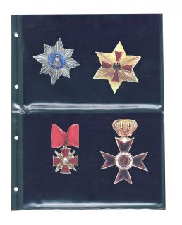 Folie cu insertie de catifea albastra pentru pini insigne ordine decoratii militare