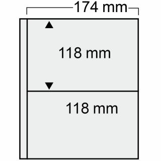 Folii pentru carti postale, Compact, cu 2 buzunare de 118 x 174 mm